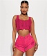 High Waist Ripped Holes Fringed Denim Shorts YD-8697