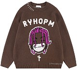 Loose Pullovers Long Sleeve Casual Knitted Sweater RS-9369
