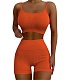 Workout Spaghetti Strap Crop Tops Biker Shorts Set YD-8699