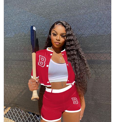 Sportswear Short Sleeve Baseball Jacket Shorts Tracksuit SHA-80006