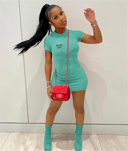 Summer Short Sleeve O Neck Basic T Shirt Dresses YIM-321