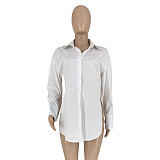 Long Sleeve Open Back Lace Up Shirt Tops GLS-10121