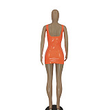 PU Leather Sleeveless Sexy Bodycon Dresses FE-267