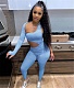Sexy Single Shoulder Hollow Out One Piece Jumpsuits HX-1171