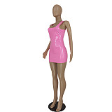 PU Leather Sleeveless Sexy Bodycon Dresses FE-267