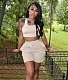 Solid Color Sleeveless Tank Crop Tops Sport Short Sets YIM-322