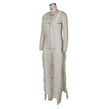 Sexy Hollow Out Sleeveless Bandage Tassel Beach Dress ZS-0259