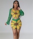 Hand-crochet Sunflowers Beachwear Cover Up 2 Piece Sets ZS-0260