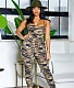 Camo Print Backless Bandage Skinny Jumpsuits JP-1083