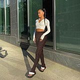 Wave Striped High Waist Push Up Skinny Flare Pants ASL-6662