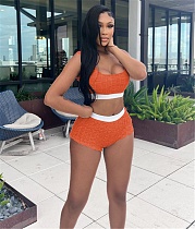 Fitness Vest Crop Tops Jogger Shorts Two Piece Set JH-330