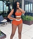 Fitness Vest Crop Tops Jogger Shorts Two Piece Set JH-330