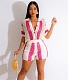 Hollow Out See-through Lapel Knitted Shorts Suit ZS-0261