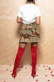 Camo Print High Waist Slit Steetwear Cargo Skirts  ANDI-1516