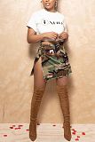 Camo Print High Waist Slit Steetwear Cargo Skirts  ANDI-1516