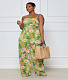 Floral Print Spaghetti Strap Loose Wide Leg Jumpsuit ANDI-1521