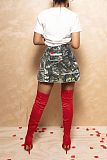 Camo Print High Waist Slit Steetwear Cargo Skirts  ANDI-1516