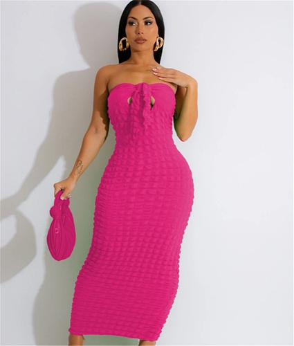 Summer Sexy Strapless High Waist Bodycon Maxi Dresses TR-1243