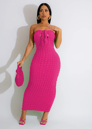 Summer Sexy Strapless High Waist Bodycon Maxi Dresses TR-1243