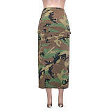 Streetwear Camo Print High Sit Summer Cargo Skirts SH-390451