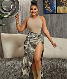 Streetwear Camo Print High Sit Summer Cargo Skirts SH-390451