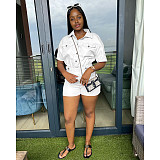 Cargo Style Short Sleeve Button Down Rompers DD-88202