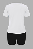 Letter Print Short Sleeve Plus Size T-shirt Tops DN-8008F12