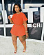 Solid Short Sleeve Crop Tops Mini Skirt Two Piece Sets JH-332