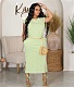 Solid Color Short Sleeve O Neck Slit Casual Dresses BN-9422