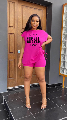 Short Sleeve T Shirt Biker Shorts Summer Outfits YS-853