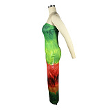 Digital Printing Sexy Strapless Bodycon Maxi Dresses TE-4624