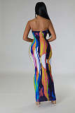 Digital Printing Sexy Strapless Bodycon Maxi Dresses TE-4624