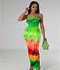 Digital Printing Sexy Strapless Bodycon Maxi Dresses TE-4624