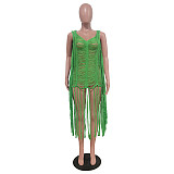 Knitted Crochet See Through Tassel Beach Dresses TR-1253
