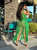 Knitted Crochet See Through Tassel Beach Dresses TR-1253