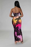 Digital Printing Sexy Strapless Bodycon Maxi Dresses TE-4624