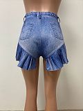 Chic High Waist Ruffle Hem Push Up Shorts LSD-83214