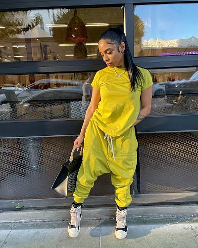 Streetwear Short Sleeve T-shirt Harem Pants Outfits ZAND-31280