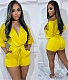 V Neck Short Sleeve Lace Up One Pieces Romper ORY-5249