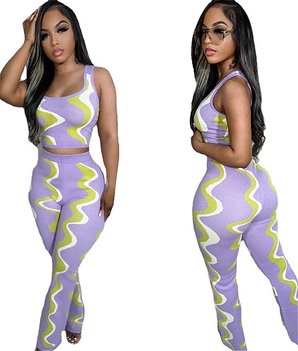 Printing Tank Tops Full Pants Summer Outfits ORY-5248