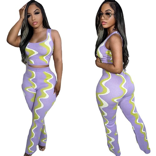Printing Tank Tops Full Pants Summer Outfits ORY-5248