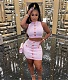 Geometric Knitted Vest Crop Tops Two Piece Skirt Sets WDS-220409