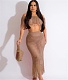 Off Shoulder Tassel Crop Tops Midi Skirts Two Piece Set TR-1256