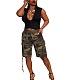 Summer Camo Print Mid Waist Casual Cargo Shorts BGN-289