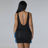 Sleeveless Irregular Ruffle Patch Summer Tank Dresses NY-7308