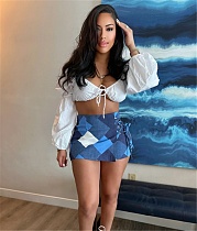 Plaid Print High Waist Bandage Bodycon Shorts XT-8156