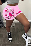 Y2K Street Print Mid Waist Skinny Summer Shorts DN-8010F19