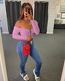 All Match Solid Color Bandage Long Sleeve Blouses ANDI-1526