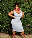 Summer Sleeveless U Neck Basic Tank Dresses LP-66298