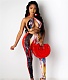 Tie Dye Halter Backless Crop Tops Skinny Pants Outfits BS-1344